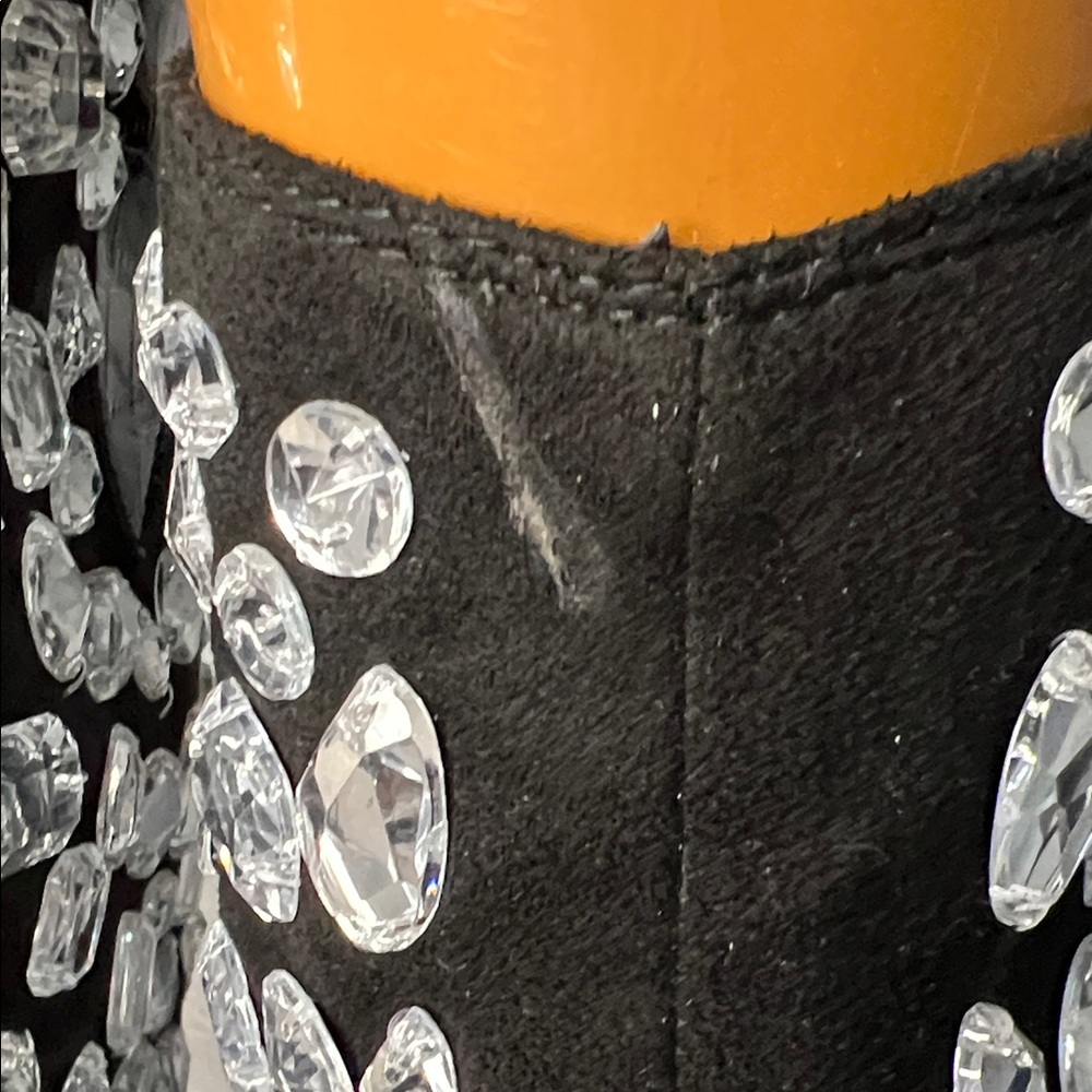 Lauren Lorraine Hana Black and Silver Embellished Heeled Boots - Picture 8 of 11